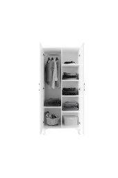 Stil 2 Kapaklı Modern Desenli Gardırop, Elbise Dolabı - Tamamı 1. Kalite Mdf - 4