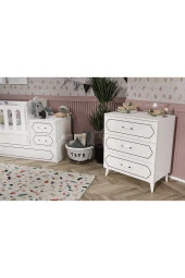 KZNMOB HOME Hayal Modern Bebek Odası Takımı Beyaz - 3 Parçalı Tamamı 1. Kalite Mdf - 5