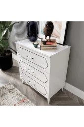 KZNMOB HOME Hayal 3 Çekmeceli Modern Şifonyer Beyaz - Tamamı 1. Kalite Mdf - 4