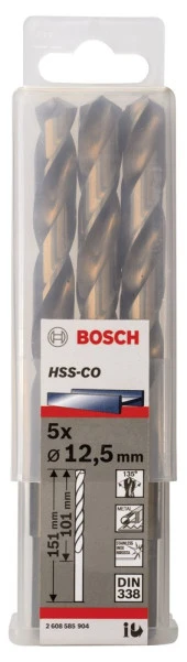 Bosch - HSS-Co Metal Matkap Ucu 12,5*151 mm 5'li Paket - 2