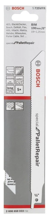 Bosch - Special for Serisi Palet Tamiri için Panter Testere Bıçağı S 725 VFR 5'li - 2