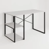 Eportatif Çalışma Masası Raflı Ofis Laptop Bilgisayar Masası Beyaz 1180 - 5