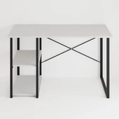 Eportatif Çalışma Masası Raflı Ofis Laptop Bilgisayar Masası Beyaz 1180 - 6