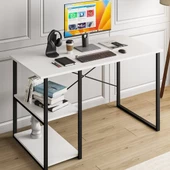 Eportatif Çalışma Masası Raflı Ofis Laptop Bilgisayar Masası Beyaz 1180 - 3