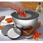 4 Parça Çırpıcılı Rendeli Karıştırma Ve Saklama Kabı 24 Cm - 1