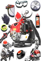 Spech Power USA Çelik Piston 2.4 Hp Benzinli Sırt Tipi Çim Çalı Ot Biçme Tırpan Makinesi - 1