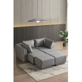 KAGU CORNER POLY-L KÖŞE TAKIMI-KANEPE-YATAK-DİNLENME-GRİ - 3