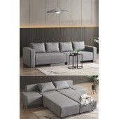 KAGU CORNER POLY-L KÖŞE TAKIMI-KANEPE-YATAK-DİNLENME-GRİ - 4