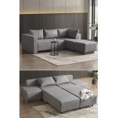 KAGU CORNER POLY-L KÖŞE TAKIMI-KANEPE-YATAK-DİNLENME-GRİ - 6