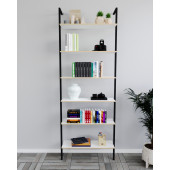 Eportatif Kitaplık Duvar Rafı Metal Kitaplık Mobilya 6 Katlı Beyaz 1184 - 1