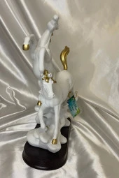 Kaideli Yılkı Kır At lar Biblo Polyester Heykel Şık Tasarım Beyaz thumbnail 6