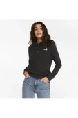 Puma Ess+ Embroidery - Kadın Siyah Kapüşonlu Spor Sweatshirt - 848332 01 - 1