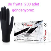 Beybi  200 ADET Siyah Nitril,PUDRASIZ   SİYAH  ELDİVEN - 1