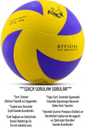 Yapıştırma Voleybol Topu Pompalı Set Soft Touch İç-Dış Mekan Uygun 8 Panel Mavi 280 Gram - 2