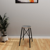 Eportatif Bar Sandalyesi Bar Taburesi Mutfak Sandalyesi Füme 1233 - 2