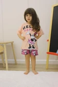 KIZ ÇOCUK MİCKEY MODELLİ PAMUK ŞORTLU TAKIM - 2
