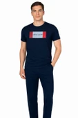 Pierre Cardin  Erkek Kısa Kollu  Yuvarlak Yaka Penye Pijama Takımı - 1