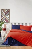 Özdilek Çift Kişilik Ranforce Nevresim Takımı Colormix Kırmızı Lacivert - 1