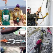 Kilitli Karabina 6 MM Yaylı Kanca Paslanmaz Çelik Kilit Tırmanma Dağcılık Kamp Ekipmanları Salıncak Hamak Anahtar Askı Kilidi - 4