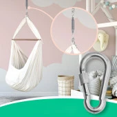 Kilitli Karabina 6 MM Yaylı Kanca Paslanmaz Çelik Kilit Tırmanma Dağcılık Kamp Ekipmanları Salıncak Hamak Anahtar Askı Kilidi - 8