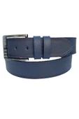 Lacivert Suni Deri Mavi Dikişli Model 4.5 Cm.lik Unisex Spor Kemer - 4547 thumbnail 2