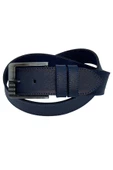 Lacivert Suni Deri Mavi Dikişli Model 4.5 Cm.lik Unisex Spor Kemer - 4547 thumbnail 3