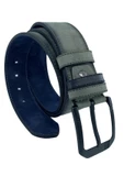 Haki Yeşil Süet Suni Deri Dikişli Model 4.5 cm.lik Unisex Spor Kemer - 4510-10 thumbnail 1