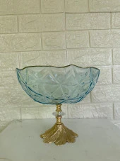 Dekoratif Ayaklı Servis Kasesi Cam - 1