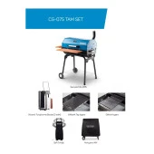 Guruss CG-075 Kömürlü Barbekü Mangal Tam Set Mavi - 1