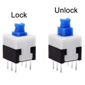 IC-197 6 Pinli Kalıcı Push Buton Kare Yaylı 7x7mm(10 Adet) - 2
