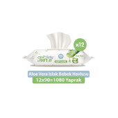Baby Turco Softcare Aloe Vera Islak Bebek Havlusu 12x90 Yaprak - 1