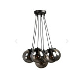 7 Li Avize Siyah Kapalı Glop Cam Füme - 1