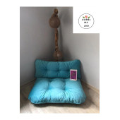 Puf Yeni Koleksiyon Petek Önü Palet Yer Minderi Turkuvaz thumbnail 2