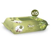 Sleepy Doğal Zeytinyağlı ve Pamuklu Islak Bebek Havlusu 15x50 (750 Yaprak) - 1