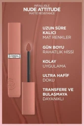 Loreal Paris Infaillible Matte Resistance Likit Mat Ruj - 601 Worth It - 5