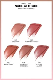 Loreal Paris Infaillible Matte Resistance Likit MAt Ruj- 625 Summer Flying - 6