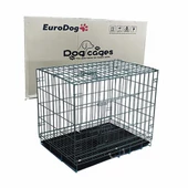 EuroDog Siyah Tabanlı Dövme Köpek Kafesi 92x61,5x68,5 Cm - 1