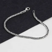 Gümüş Pazarım 925 Ayar Gümüş 3 Mm Erkek Kral Bileklik - 1