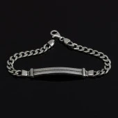 Gümüş Pazarım Klasik Gurmet Zincir Plaka Gümüş Erkek Bileklik - 1