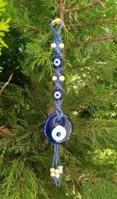 Cam Nazar Kötü Göz Kovucu Hand Made Ağaç Duvar Dekorasyonu Hasır Nazarlık Duvar Ağaç Ev Süsü - 2