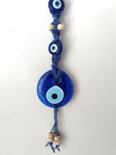 Cam Nazar Kötü Göz Kovucu Hand Made Ağaç Duvar Dekorasyonu Hasır Nazarlık Duvar Ağaç Ev Süsü - 3