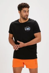 Bad Bear Dustin Baskılı Erkek Tişört 24.01.07.033 Siyah thumbnail 2