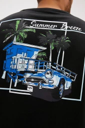 Bad Bear Dustin Baskılı Erkek Tişört 24.01.07.033 Siyah thumbnail 6