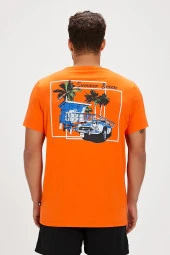 Bad Bear Dustin Baskılı Erkek Tişört 24.01.07.033 Turuncu thumbnail 6