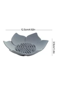 Sabunluk Lotus Tasarımlı Şık Sabunluk Katı Sabunluk Su Giderli Sabunluk Beyaz - 5