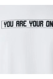 Spor Tişört Slogan Baskılı Bisiklet Yaka Kısa Kollu - 6