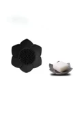 Sabunluk Lotus Tasarımlı Şık Sabunluk Katı Sabunluk Su Giderli Sabunluk SİYAH - 3
