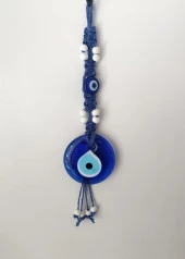 Cam Nazar Kötü Göz Kovucu Hand Made Ağaç Duvar Dekorasyonu Hasır Nazarlık Duvar Ağaç Ev Süsü - 1