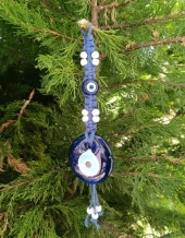 Cam Nazar Kötü Göz Kovucu Hand Made Ağaç Duvar Dekorasyonu Hasır Nazarlık Duvar Ağaç Ev Süsü - 4