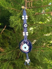 Cam Nazar Kötü Göz Kovucu Hand Made Ağaç Duvar Dekorasyonu Hasır Nazarlık Duvar Ağaç Ev Süsü - 5